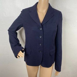 Vince Navy Blue Felted Wool Blend Button Down Blazer Jacket Coat SZ 6. Bin 2.